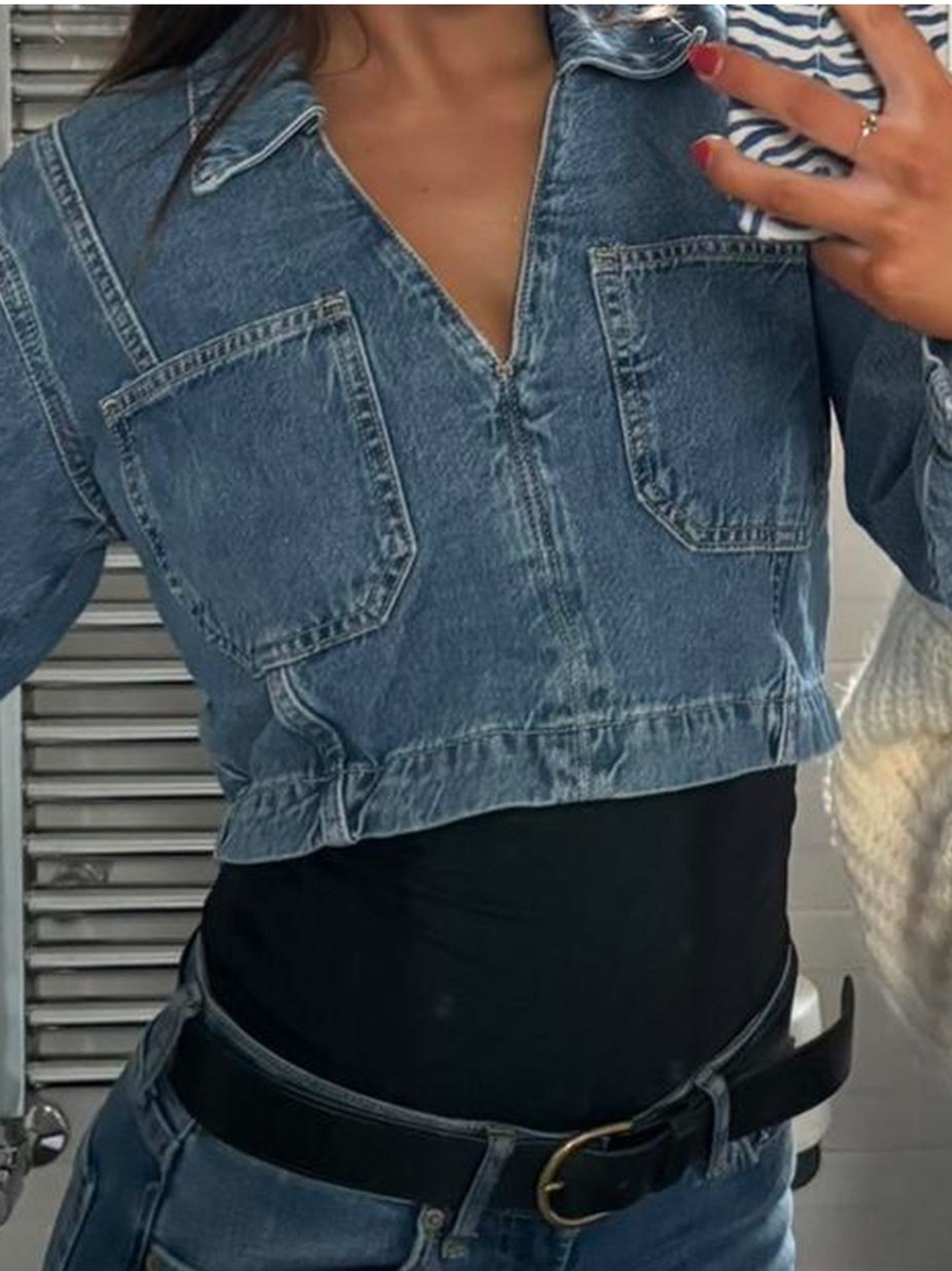 Zara Denim Long Sleeve Shirt